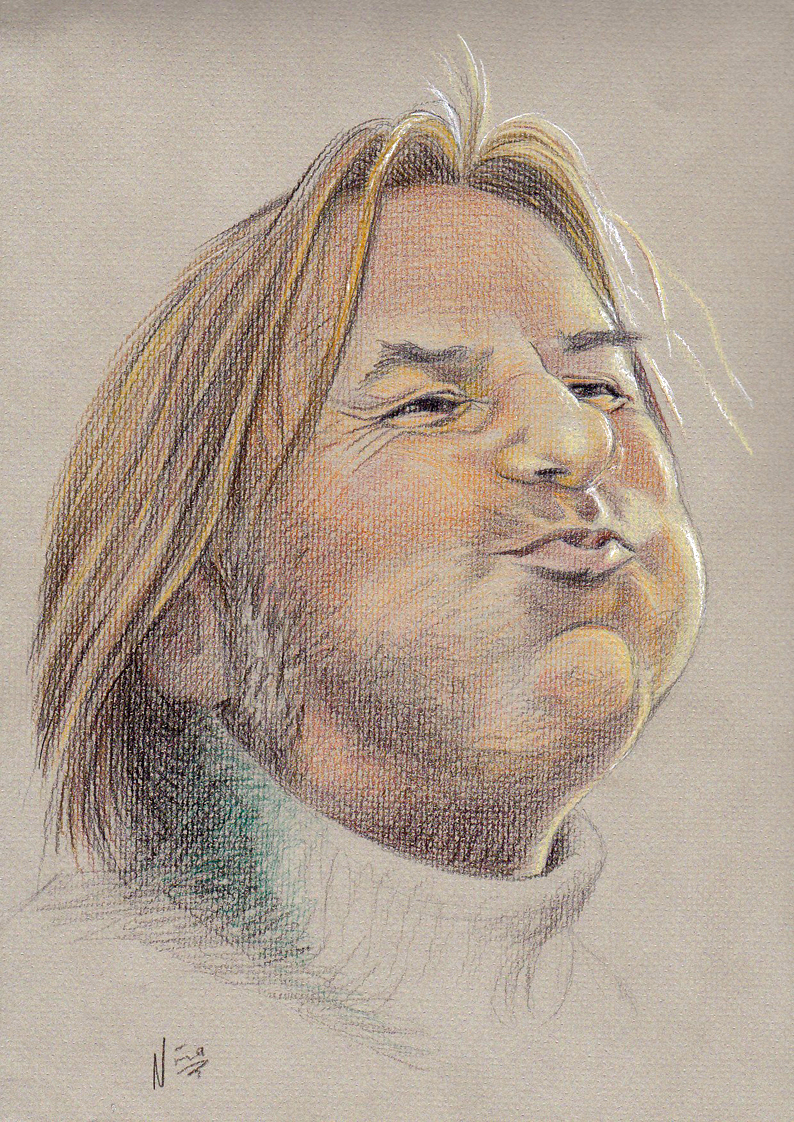 Portrait eines Mannes mit Buntstift gezeichnet